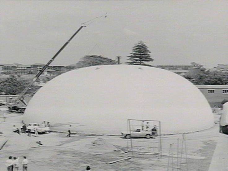 Binishell construction at Randwick Girls High School 1974 (State Library of NSW, Digital Order No d3_24650)